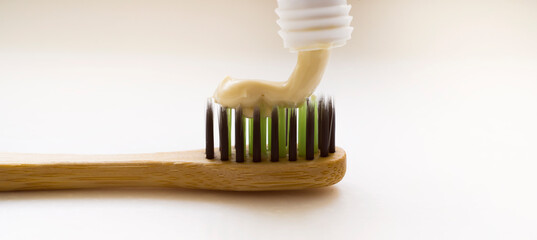 Toothbrush on a white background., close up view.