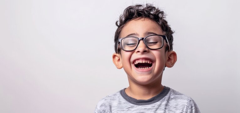An image showing a hispanic latino smiley young man with cerebral palsy wearing glasses for World Genetic Diseases Day.