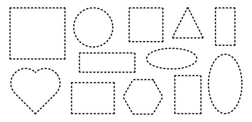 Set of shapes with wiggly borders.Empty text boxes, banners templates, photo frames. Forms with wavy edge