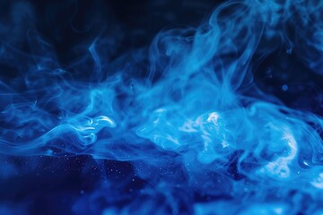 Fototapeta premium Abstract blue fog smoke background on black