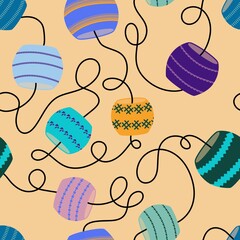 Cartoon summer print seamless jewelry beads pattern for fabrics and linens