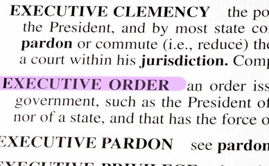 close up photo of the words executive order