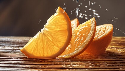 juicy slice of orange macro photography