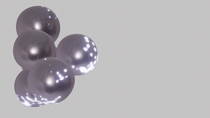 Soft Glowing Spheres Cluster with Gentle Reflections