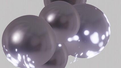 Soft Glowing Spheres Cluster with Gentle Reflections