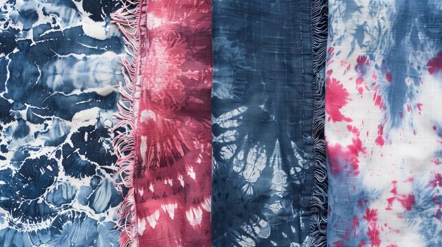 Shibori inspired Print and Tie Dye Textile Design
