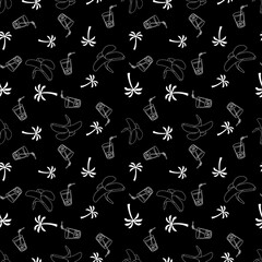 Abstract cartoon summer fruit seamless banana pattern for wrapping paper