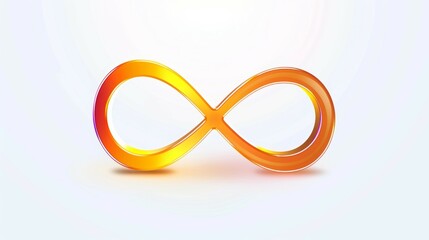 Fototapeta premium The image is a close up of an orange and yellow infinity symbol, infinity sign concept