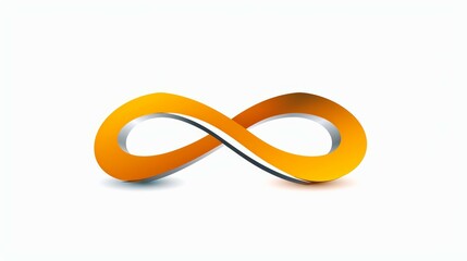 The image is a close up of an orange and white infinity symbol, infinity sign concept