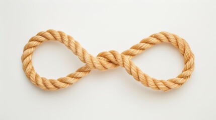 Obraz premium A rope is tied in a knot, infinity sign concept