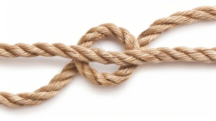 Fototapeta premium A rope is tied in a knot on a white background