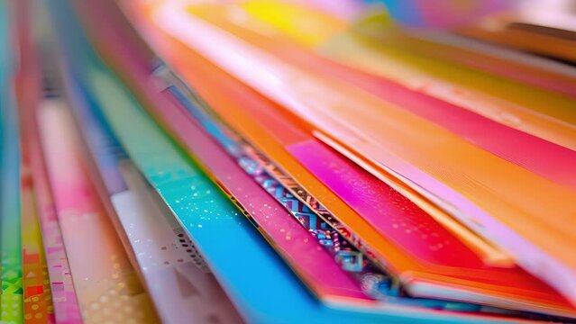 The colorful blur of scrapbook materials being passed around the room.