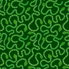 Cartoon animals seamless snake pattern for wrapping and kids new 2025 year