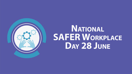 National SAFER Workplace Day vector web banner design illustration