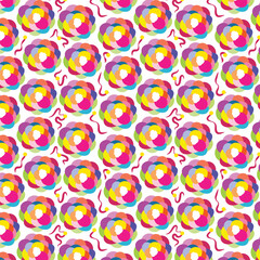 Colorful flowers seamless vector pattern