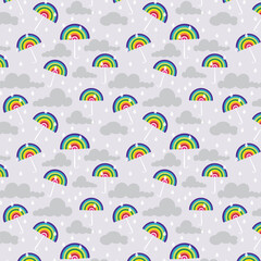 Fototapeta premium Rainy season vector repeat pattern