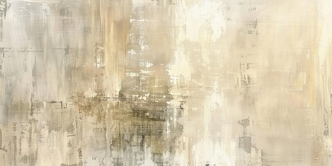 Obraz premium Abstract grunge aged cream white paint canvas texture background wallpaper. Backdrop, art, painting, weathering, tattered, artistic, detailed composition
