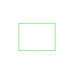 A transparent dotted line rectangle shape design element.