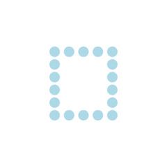 A transparent dotted line rectangle shape design element.