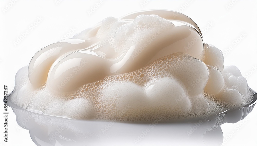 Wall mural soap lather on a white background