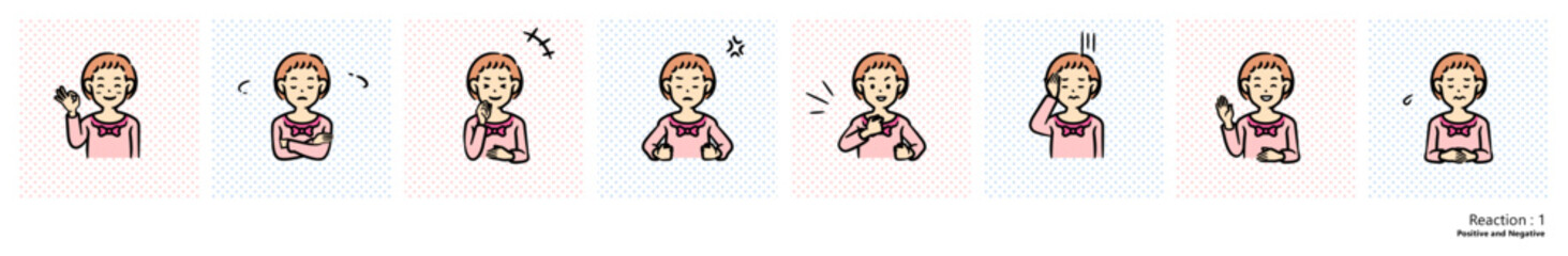 幼児（女の子）のイラスト_リアクション１