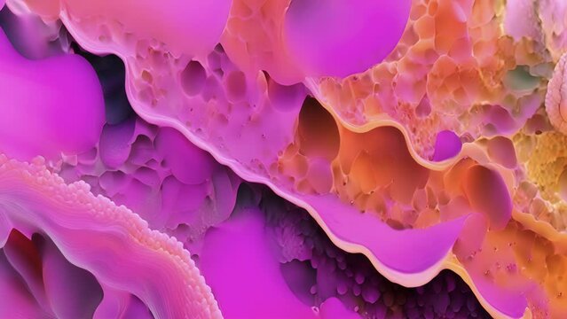 A microscopic view of pseudostratified columnar epithelium featuring multiple layers of elongated cells with varying heights.