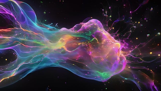The fluorescent streaks in this animation represent the distribution of cytokines throughout the body orchestrating the immune response to protect against invaders.