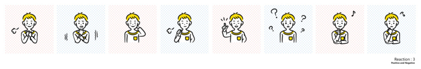 幼児（男の子）のイラスト｜リアクション３
