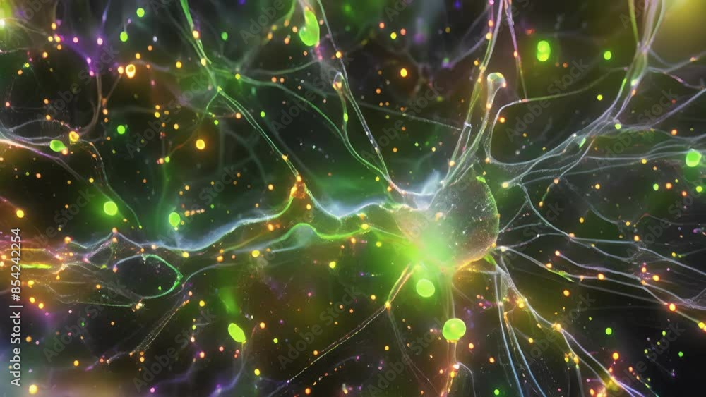 Poster a confocal microscopy animation of the dendrites of a neuron demonstrating the distribution of ligan