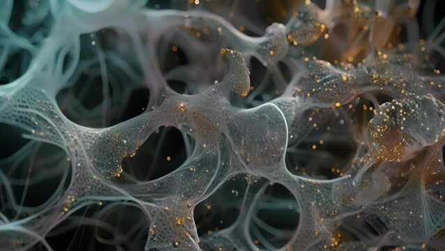 A closer look at the dense network of microfilaments intermediate filaments and microtubules highlighting their interconnectedness and importance in cellular function.