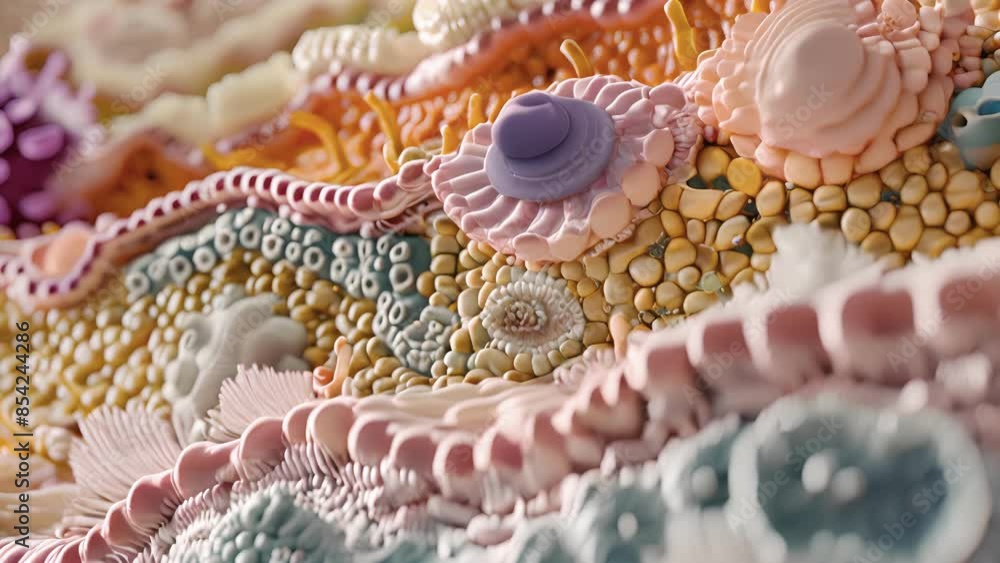 Poster a detailed animation of the different types of tight junctions found in epithelial cells including z