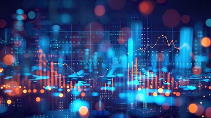 Obraz premium Financial Growth: Business Investment and Analytics with Digital Stock Market Charts