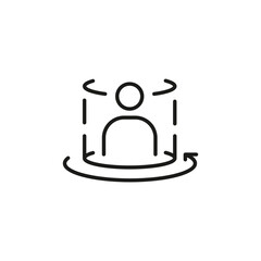 360 Motion icon. Simple 360 motion icon for social media, app, and web design. Vector illustration.