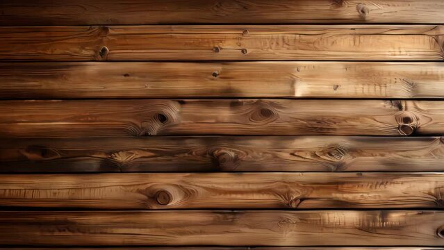 Textural surface of the wall of wooden horizontal planks of natural brown wood background