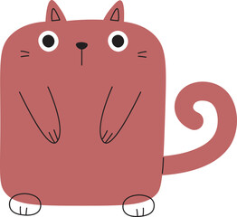 Funny Cat Hand Drawn