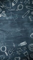 School and office accessories template. Pictures set. AI generated illustration