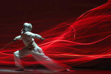 Fencer with Red Ribbon