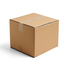 Cardboard Box on White Background | Isolated on White Background | Isolated on Transparent & White Background | PNG File with Transparency