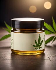 Diseño de producto tarro de aceite de cannabis medicinal cbd