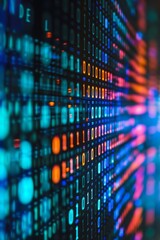 Obraz premium Binary code streaming over a blue background highlights the essence of digital technology. Perfect for tech-themed designs and presentations, it captures the modern spirit of computing and innovation!