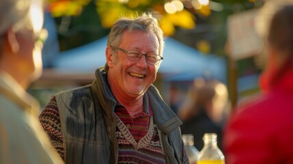 The friendly owner of the Lepton Lemonade Stand greets a regular customer with a smile and their usual order.