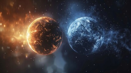 Fototapeta premium Like two sides of a coin the charm and strange quarks are inseparable yet distinct.