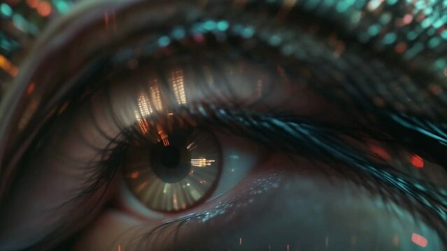 Dazed and confused eye suffering from hallucinations, dizziness, strange visions, with psychedelic effects of some hallucinogenic substance