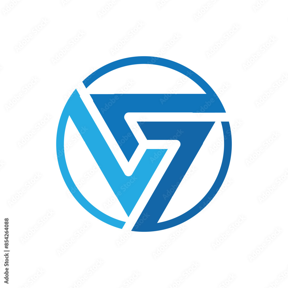 Poster this is a flat logo that depicts three segments of corners forming a triangle shape in blue color in
