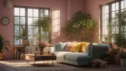 Cozy living room with a Scandinavian accent