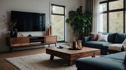 Cozy living room with a Scandinavian accent