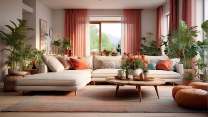 Cozy living room with a Scandinavian accent