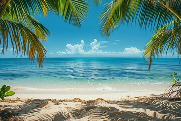 Beach Summer Background created with Generative AI