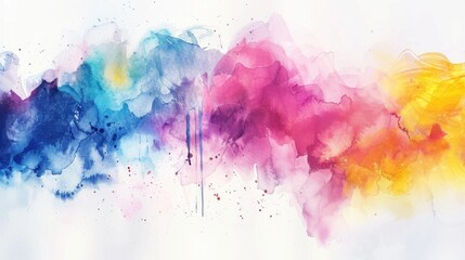 Obraz premium Vibrant watercolor artwork on a white backdrop Digital painting