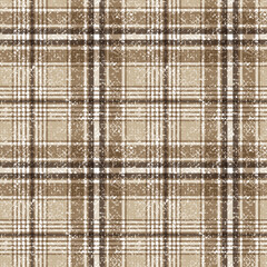 simple brown theme vertical line and horizontal line check textured Woven linen cloth pattern check background.